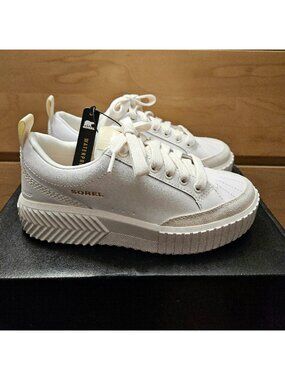 SOREL Ona Ave Low Waterproof Women's Platform Sneaker White Sea Salt 5.5